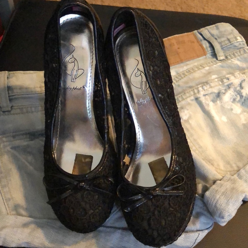 Babyphat lace black heel. Only worn once.
